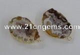 NGC445 18*25mm - 25*35mm freeform druzy agate gemstone connectors