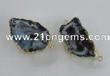 NGC448 18*25mm - 25*35mm freeform druzy agate gemstone connectors