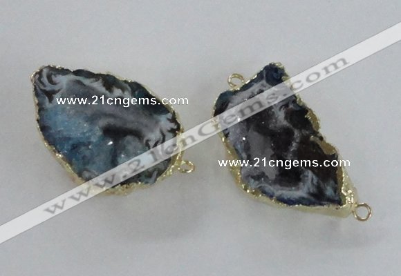 NGC448 18*25mm - 25*35mm freeform druzy agate gemstone connectors