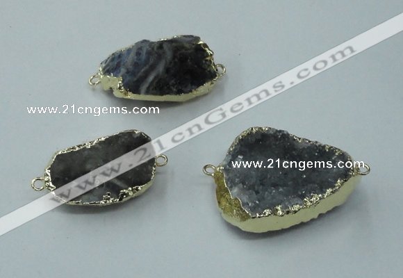 NGC45 18*25mm - 25*35mm freeform druzy agate connectors