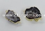 NGC450 18*25mm - 25*35mm freeform druzy agate gemstone connectors