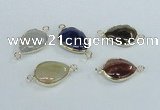 NGC455 13*18mm flat teardrop agate gemstone connectors wholesale