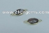 NGC457 10*14mm oval Botswana agate gemstone connectors wholesale