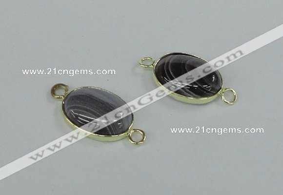 NGC458 12*16mm oval Botswana agate gemstone connectors wholesale