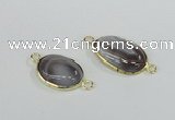 NGC459 13*18mm oval Botswana agate gemstone connectors wholesale