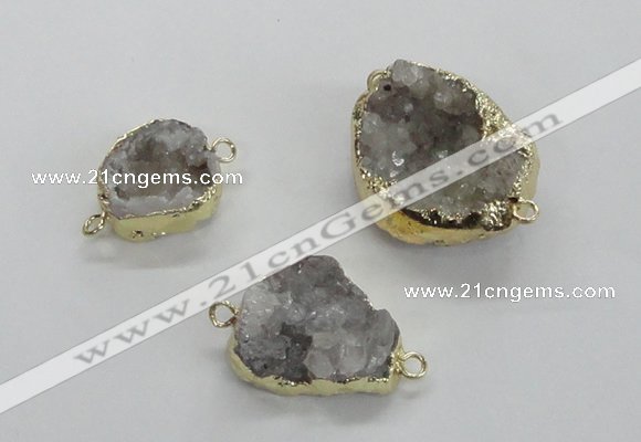 NGC463 15*20mm - 20*25mm freeform druzy agate gemstone connectors