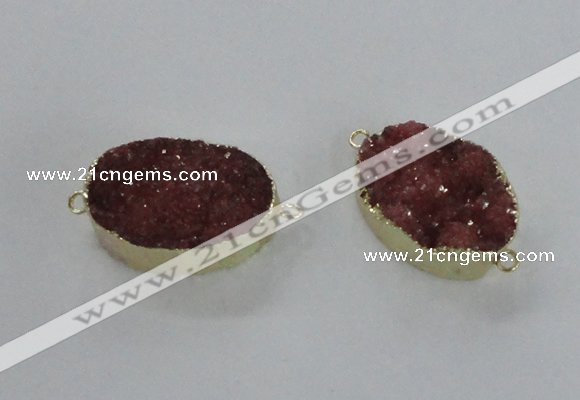 NGC473 20*30mm oval druzy agate gemstone connectors wholesale