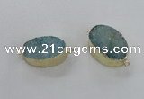 NGC474 20*30mm oval druzy agate gemstone connectors wholesale