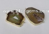 NGC478 25*30mm - 35*40mm freefrom druzy agate gemstone connectors