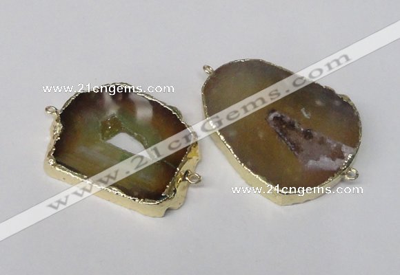 NGC478 25*30mm - 35*40mm freefrom druzy agate gemstone connectors