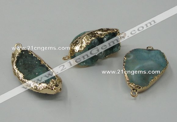 NGC48 20*30mm - 25*35mm freeform druzy agate connectors