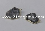 NGC485 15*25mm - 22*30mm freefrom plated druzy agate connectors