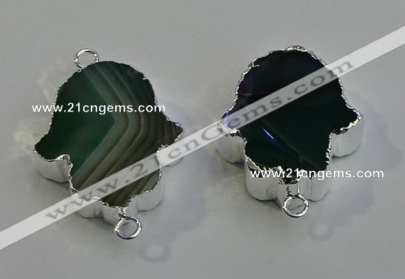 NGC5014 22*30mm - 25*35mm hamsahand agate gemstone connectors