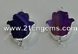 NGC5015 22*30mm - 25*35mm hamsahand agate gemstone connectors