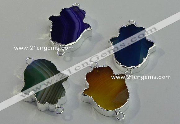 NGC5016 22*30mm - 25*35mm hamsahand agate gemstone connectors