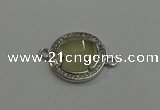 NGC5023 20mm flat round lemon quartz with rhinestone connectors