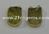 NGC5028 20*35mm - 25*40mm freeform lemon quartz connectors