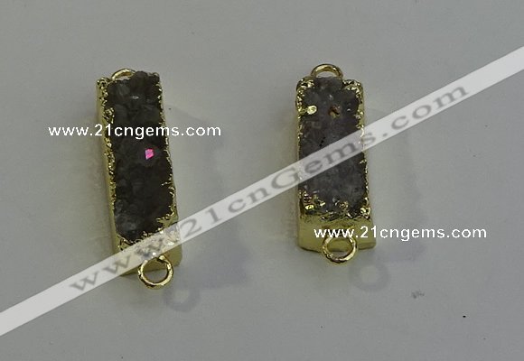 NGC5030 10*35mm - 10*40mm rectangle druzy agate connectors