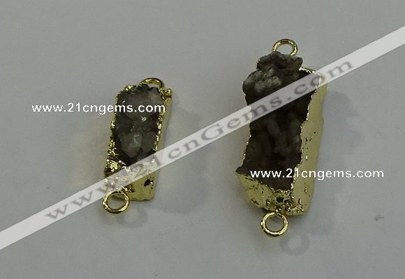 NGC5032 10*30mm - 10*35mm rectangle druzy quartz connectors