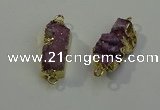 NGC5033 10*30mm - 10*35mm rectangle druzy quartz connectors