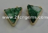 NGC5037 25*35mm - 30*35mm triangle druzy quartz connectors