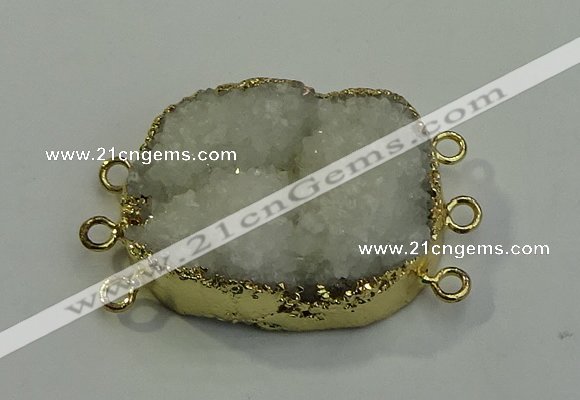 NGC5041 30*35mm - 35*45mm freeform druzy quartz connectors