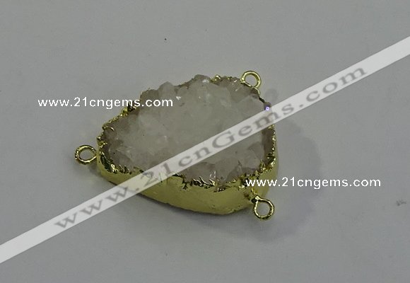 NGC5042 25*30mm - 35*40mm freeform druzy quartz connectors