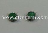 NGC5045 12mm - 14mm flat round druzy quartz with rhinestone connectors