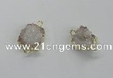 NGC505 8*10mm - 12*14mm freeform plated druzy agate connectors