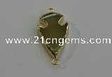 NGC5051 20*35mm – 25*40mm arrowhead lemon quartz connectors