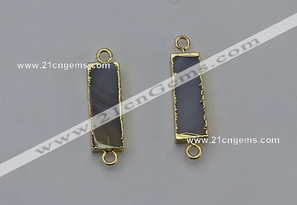 NGC5055 8*28mm - 10*30mm rectangle agate gemstone connectors