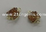 NGC506 8*10mm - 12*14mm freeform plated druzy agate connectors