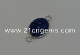 NGC5061 15*20mm oval plated druzy agate connectors wholesale