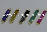 NGC5073 8*35mm - 10*40mm rectangle agate gemstone connectors