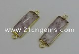 NGC5076 12*30mm - 15*35mm faceted rectangle light amethyst connectors