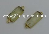 NGC5078 12*30mm - 15*35mm faceted rectangle lemon quartz connectors