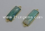 NGC5082 12*30mm - 15*35mm faceted rectangle amazonite connectors