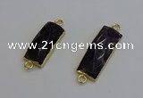 NGC5088 12*30mm - 15*35mm faceted rectangle amethyst connectors