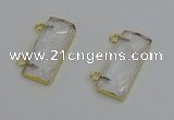 NGC5095 12*30mm - 15*35mm faceted rectangle white crystal connectors