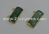 NGC5104 12*30mm - 15*35mm faceted rectangle green aventurine connectors