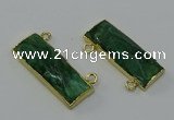 NGC5105 12*30mm - 15*30mm rectangle African green stone connectors