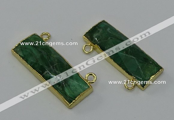 NGC5105 12*30mm - 15*30mm rectangle African green stone connectors