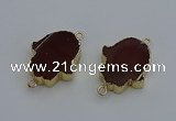 NGC5116 22*30mm - 25*35mm hamsahand agate gemstone connectors