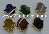 NGC5121 22*30mm - 25*35mm hamsahand agate gemstone connectors