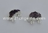 NGC5124 10*20mm - 12*20mm moon druzy amethyst gemstone connectors