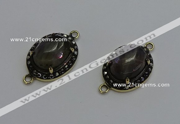 NGC5135 16*20mm oval labradorite gemstone gemstone connectors