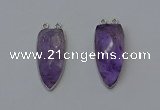 NGC5141 16*35mm - 18*40mm arrowhead amethyst connectors