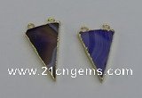 NGC5159 25*35mm - 30*40mm triangle agate gemstone connectors