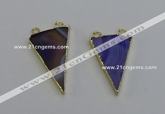 NGC5159 25*35mm - 30*40mm triangle agate gemstone connectors