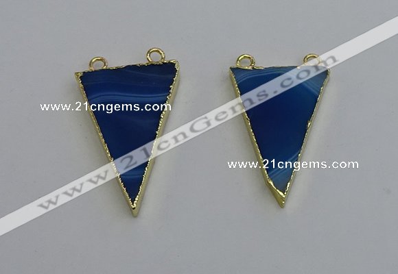 NGC5161 25*35mm - 30*40mm triangle agate gemstone connectors